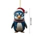 thumbnail image 3 of Colgante de Acrílico con Forma de Pingüino de Navidad para Espejo Retrovisor de Coche, Decoración para Mochila, 3 of 5