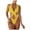 Yellow, variant on fartey Women's Sexy Halter One Piece Swimsuit O-Ring Irregular Cut Out Bathing Suit High Waisted Solid Color Monokini Beachwear