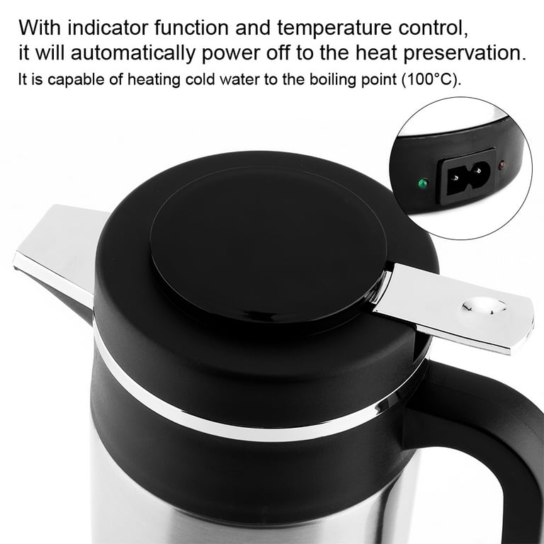 1000mL 12V24V Car Truck Electric Kettle Heating Water Bottle Heated Pot  Large Capacity Travel Water Boiler Coffee Heated Tea Pot