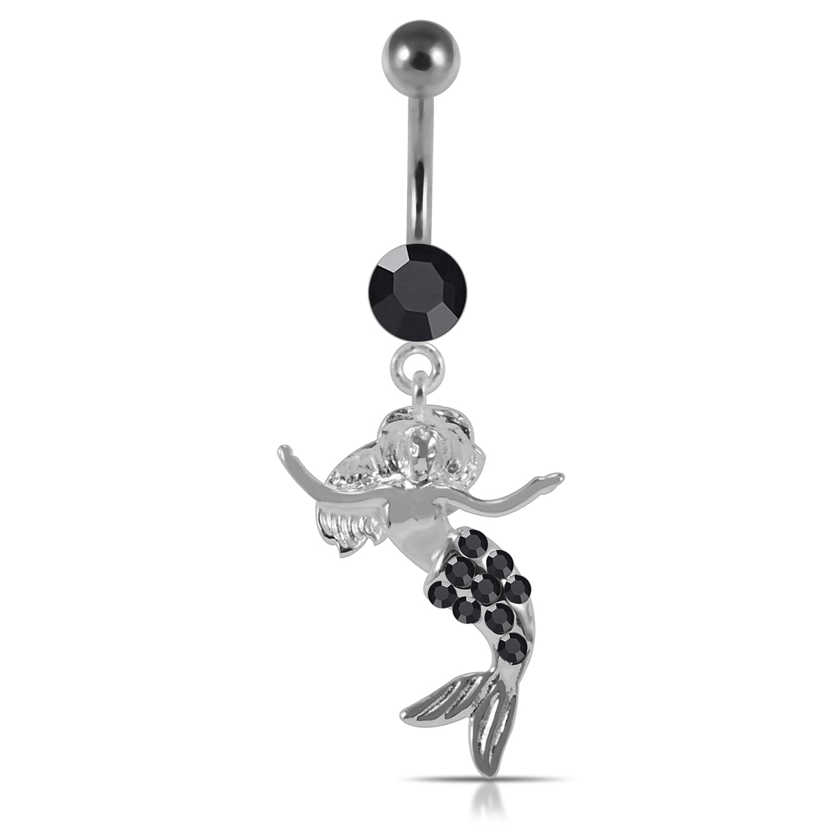 Longer Dangling Sterling Silver 316L Surgical Steel Banana Belly Ring Longer Dangling Sterling Silver 316L Surgical Steel Banana Belly Ring