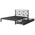 thumbnail image 6 of Metal Platform Bed Frame, Queen Size Metal Platform Bed with 2 Drawers and Headboard Platform Bed Frame with Heavy Duty Steel Slats Support Easy Assembly, No Box Spring Needed, Black, 6 of 7