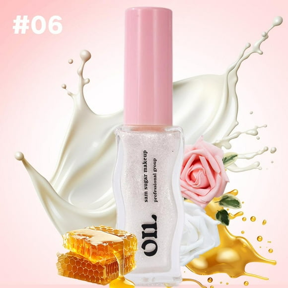 06#SAM SUGAR Fruit Honey Essence Lip Oil Lasting Moisturizing Diminish Lip Lines Lip Protector Transparent Pearlescent Lip Glaze