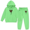 thumbnail image 5 of Tiijoy Girls Valentine's Day Sweatsuit Hooded Sweatshirt and Jogger Pants Set, Sizes 3-4, 5 of 5