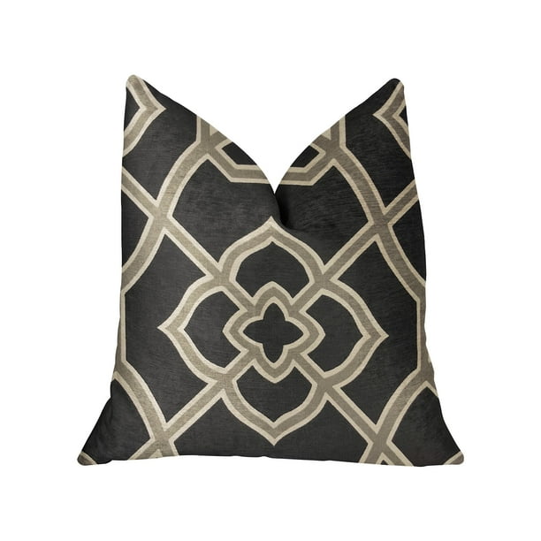Black and Beige Luxury Throw Pillow 20in x 20in