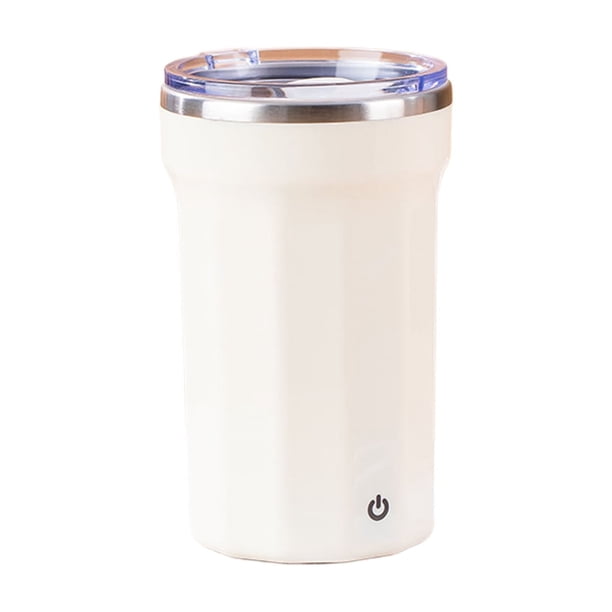Advancent Taza autoagitadora resistente al calor, taza mezcladora eléctrica elegante y versátil, resistente al calor con un botón Teteras blanco lechoso