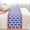 thumbnail image 2 of Blue Crabs Bed Runner for Cal King Size Bed, Abstract Summer Ocean Blue Crab Red Stripes Border Soft Bedding Scarf Bedding Protector Slipcover Sofa Throw for Bedroom Hotel Guesthouse, 2 of 8