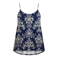 thumbnail image 6 of Craaazy Women Boho Tops Loose Fit Paisley/ Floral Print Round Neck Beaded Strap Sleeveless Blouses for Vacation Gift, 6 of 7