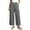 Gray, variant on Women's Multi-Pocket Wide Leg Cargo Pants, Solid Color Elastic Waist, Casual Streetwear Trousers Khaki S