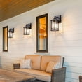 thumbnail image 6 of EDISHINE Outdoor Wall Light Matte Black, Farmhouse Lantern with Open Cage and Clear Glass Shade, Weatherproof Porch Entryway Fixture for Modern Home, Bulbs Not Included, 6 of 8