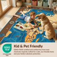 thumbnail image 4 of Design&I 6'x9' Washable Area Rug Map Retro Starfish Compass Emblems Nautical Ocean Turtle Round Refined for Dining Room, Under Table, Office, Snag-Free, 4 of 7