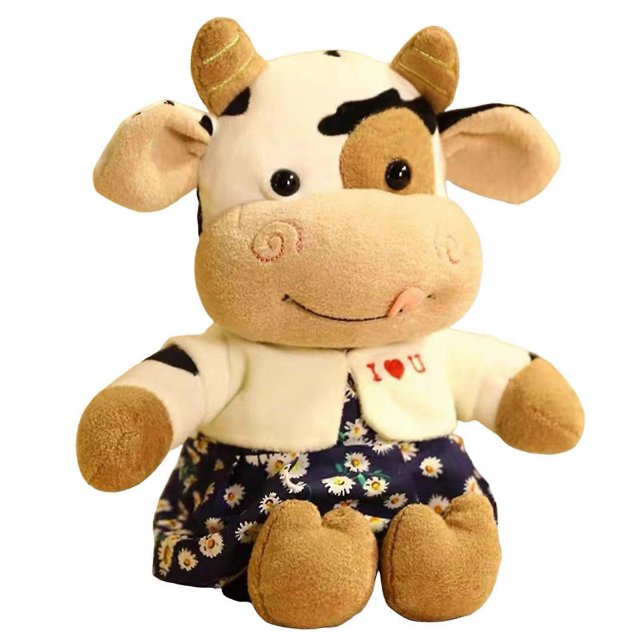 Peluche de vaca de 30 cm, suave y cómodo, ideal como regalo para niñas, mujeres, amantes y novias.