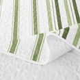thumbnail image 5 of Castle Fairy Mid Century Vertical Stripe Twin Quilt Set 2 Pieces,Geometric Thin Line Twin Coverlet Set,Olive Sage White,1 Bedspread and 1 Pillowcase, 5 of 7