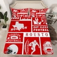 thumbnail image 2 of Erosebridal Twin Football Bed Sheets Set,Sports Sheet Set,Rugby Sheets for Football Fan,Ball Patchwork Flat Fitted Sheet with 1 Pillowcase for Bedroom(Houston), 2 of 6