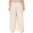 thumbnail image 3 of Pantalones Palazzo de Talla Grande para Mujer FAB CURVES con Cintura Elástica y Cordón, con Bolsillos, Pantalones de Pierna Ancha Casual 1X Albaricoque, 3 of 6