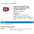 thumbnail image 2 of Right Passenger Side Tail Light Assembly - Compatible with 2016 Chevy Malibu Limited, 2 of 2