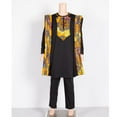 thumbnail image 3 of African Clothing for Men Dashiki Outfits Long Sleeve robe Shirt and Pants 3pcs sets African Mens party Clothes, 3 of 5