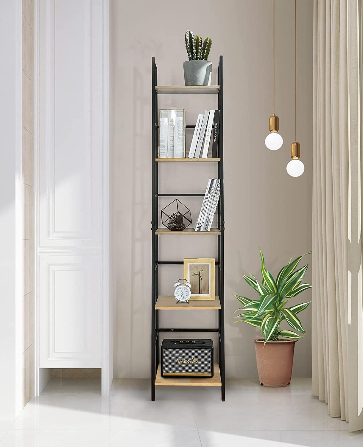 BLUEBELL Tall Narrow Bookshelf with 2 Drawers 5 Tier Bookcase Book Shelf  Organizer with Open Storage Shelves for Living Room Bedroom - ShopStyle