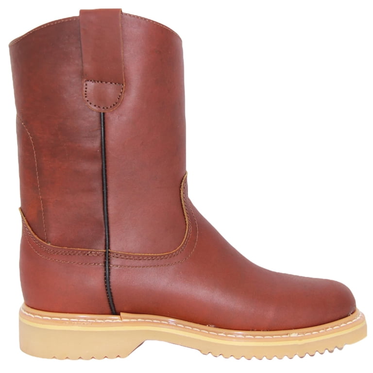 Size 9 men’s pull on leather boots Old West SRM4010 Black Leather Pull On Roper Boots Shoes  main image 4