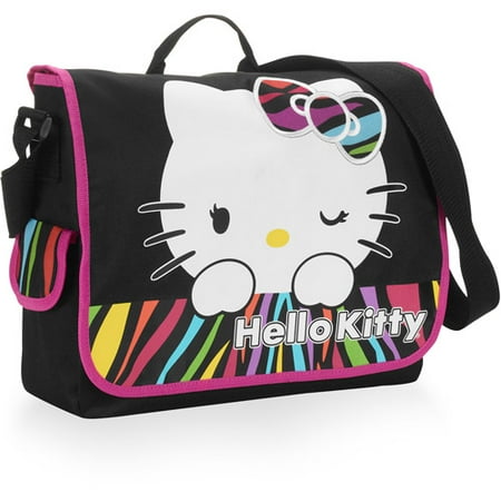 Hello Kitty Multi Color Zebra Print Messenger Bag