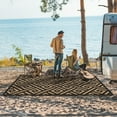 thumbnail image 4 of DEORAB Outdoor Rugs Waterproof Plastic Straw Mat 6'x9' Reversible for RV Patio Deck Beach Black & Brown, 4 of 9