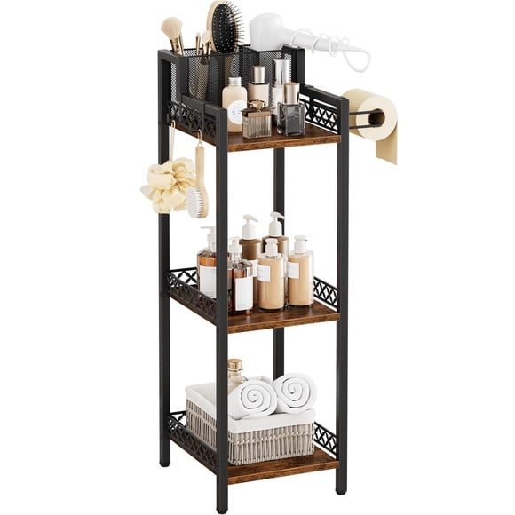 Estante organizador y almacenamiento para baño, soporte para secador de pelo FURFUN, 3 niveles