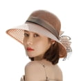 thumbnail image 4 of BAODANN Women Hat Bridal Wedding Tea Party Wide Brim Summer Sun Cap Men's Cap Turkey Hat Hat Ladies Summer Men's Hat Modern Straw Hat Round, 4 of 9