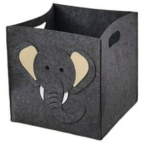 HAMPPLIES Felt Craft Organizer Storage Box Dark Grey 1Set Multi-Use