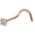 thumbnail image 1 of Briana Williams 18G Clear Round Diamond CZ Nose Screw Studs Rings Piercing Jewelry, 1 of 1