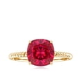 thumbnail image 4 of Lab Created Ruby Solitaire Ring with Surprise Diamond - 2 Carat - AAAA Grade certified, 18K Yellow Gold, US 12.00, 4 of 8