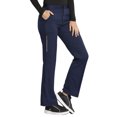 thumbnail image 3 of Cherokee Statement Women Scrubs Pant, Natural Rise Flare Leg, CK060T, XL Tall, Navy, 3 of 7