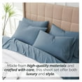 thumbnail image 4 of Extra Deep Pocket Twin XL Sheets Set, 4-Piece Ultra-Soft Microfiber Blue Bed Sheets with 21" Deep Twin XL Fitted Sheet, Oversize Flat Sheet, 2 Pillowcases, Coronet Blue, 4 of 9