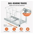 thumbnail image 4 of Pull-Out Trash Can, 35L Single Bin, Under Mount Kitchen Waste Container with Slide, Handle and Door Mounting Kit, 110 lbs Load Capacity Heavy Duty Garbage Recycling Bin for Kitchen Cabinet, Sink, 4 of 9