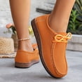 thumbnail image 4 of Womens Loafers Solid Color Lace up Lightweight Boat Shoes Casual Arch Support Slip on Flat Walking Shoes Brown Size 7.5, 4 of 8
