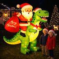 thumbnail image 4 of Firstness 6ft Christmas Inflatables Outdoor Decoration with LED Lights, Christmas Blow ups Santa Claus Dinosaur Xmas Decor for Party Yard Garden Lawn, 4 of 5