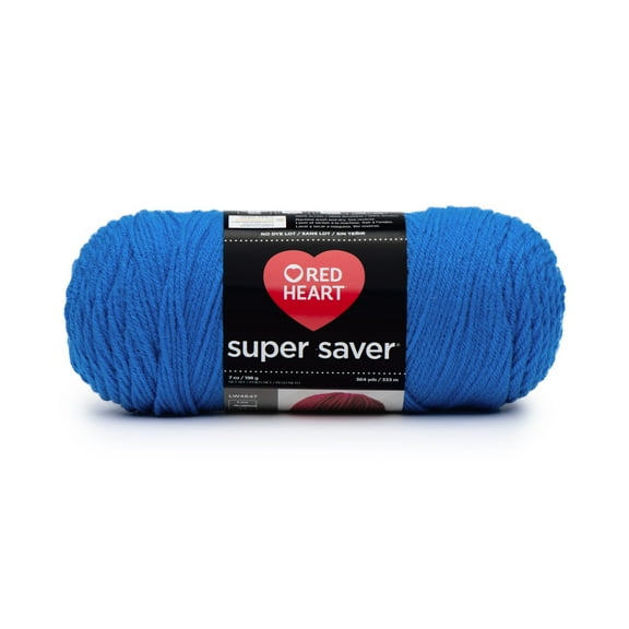 Red Heart® Super Saver® 4 Medium Acrylic Yarn, Blue 7oz/198g, 364 Yards