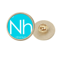 thumbnail image 1 of Chestry Éléments Période Table Pauvres Métaux Nihonium Nh Rond Métal Broche d'Or Clip, 1 of 3