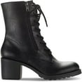 thumbnail image 2 of Sun + Stone Womens Sheilaa Faux Leather Block Heel Combat & Lace-Up Boots, 2 of 5