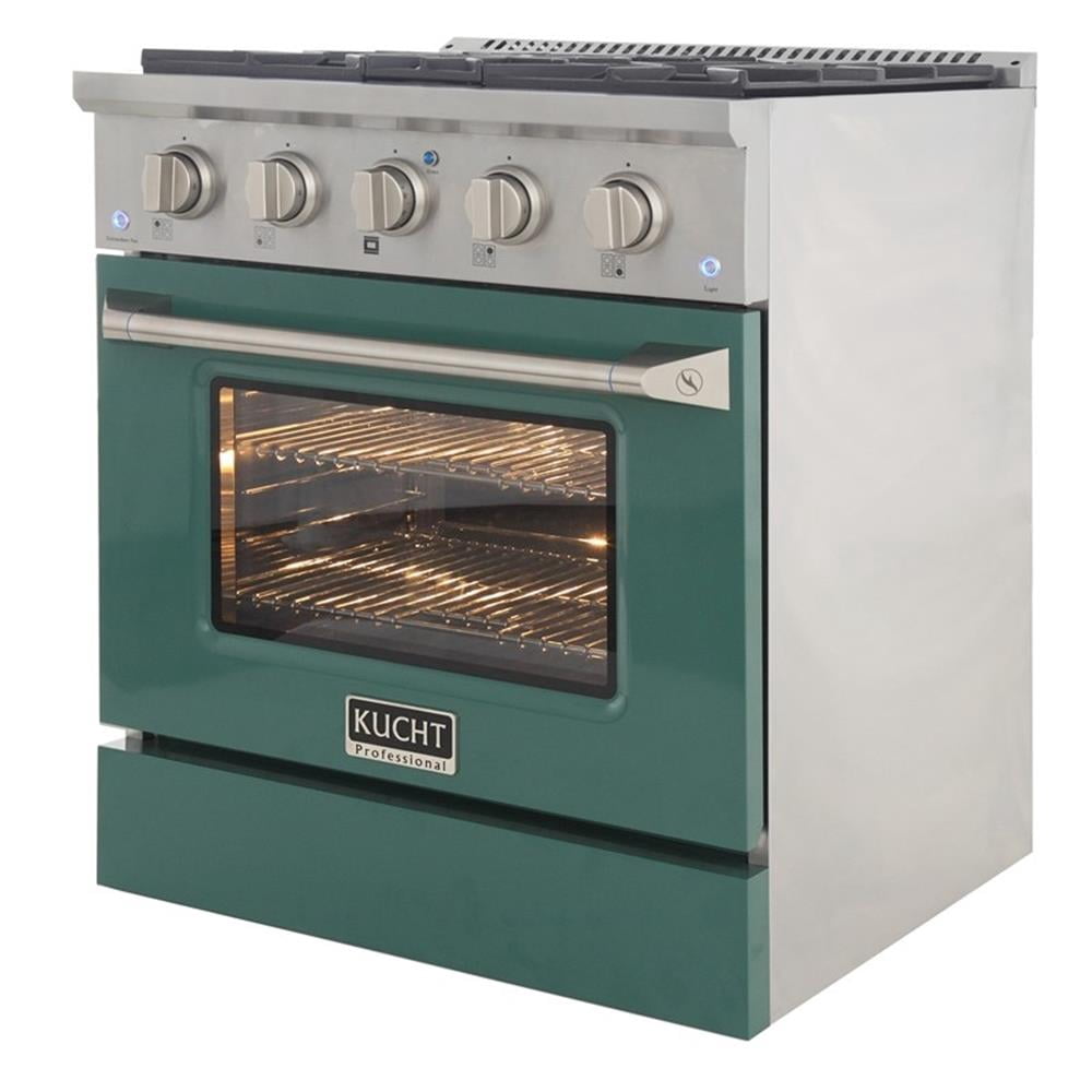 Pemberly Row 30" 4.2 cu. ft. Dual Fuel Range Natural Gas Sealed Burners in Green