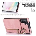thumbnail image 6 of Feishell for Samsung Note 10, Case Wallet with Card Holder Functional Two Way Kickstand Durable Zipper Pocket RFID Blocking Leather Protective Leather for Samsung Galaxy Note 10, Pink, 6 of 12