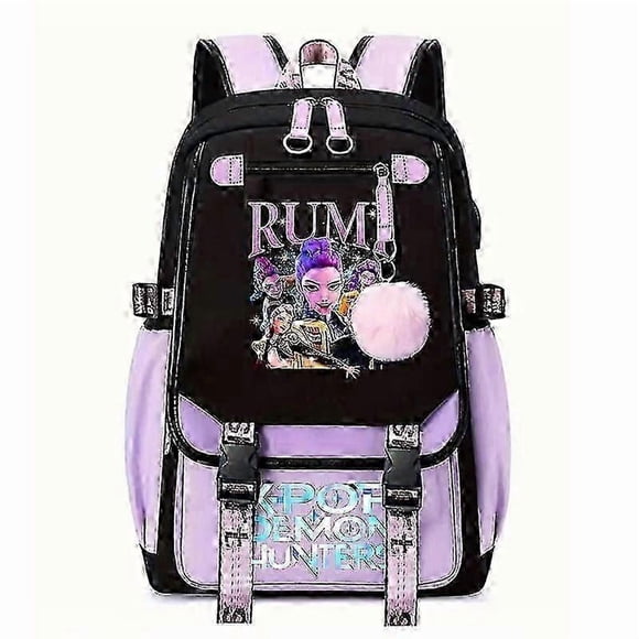 K-Pop Demon Hunters Anime School Backpack Cute Cartoon Print Bag for Students 1