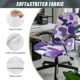 thumbnail image 5 of Xixirimido Purple Camo Print Computer Office Chair Covers Stretchable Soft Fit Universal Desk Rotating Slipcovers, Removable Washable Chair Protector Cover with Button, Large, 5 of 6