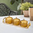 thumbnail image 4 of Baohd Nordic Caddy Serving Platter Bowls with Lid Snack Plate for Caddy Home Party 3 Grids, 4 of 8