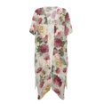 thumbnail image 2 of SEANATIVE Women Kimono Coverups Flowy Bikini Cover Up Summer Beach Cover Up Lightweight Loose Casual Swimwear Kimono Cardigans for Hawaii Vacation, Retro Rose Beige, 2 of 7