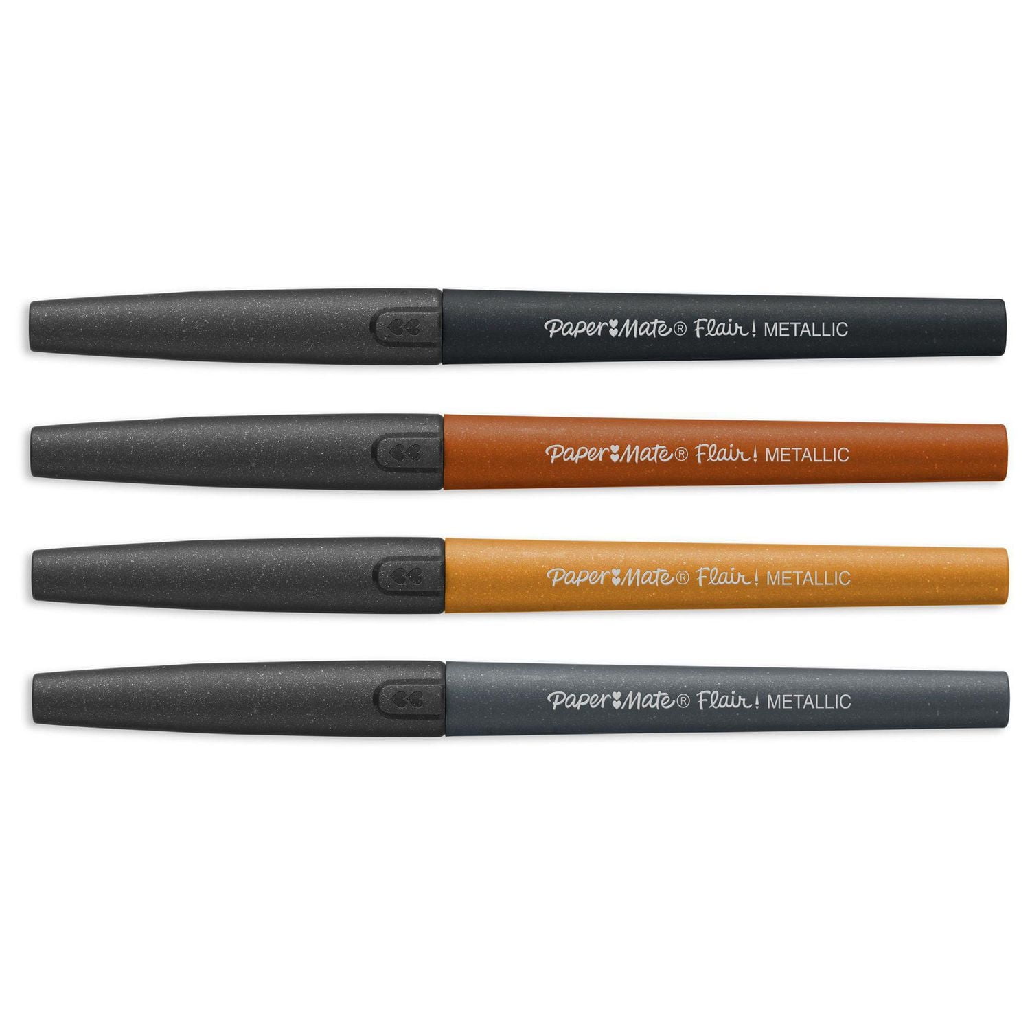 Paper Mate Flair Pens, Metallic Felt Tip Pens, City Lights, Glittery Ink Shines on White Paper, Assorted Colours