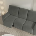 thumbnail image 3 of Fashnice Stretch Slipcover Recliner Armchair Cover Plain Couch Cover Elastic Furniture Protector Gray 3 Seat, 3 of 8