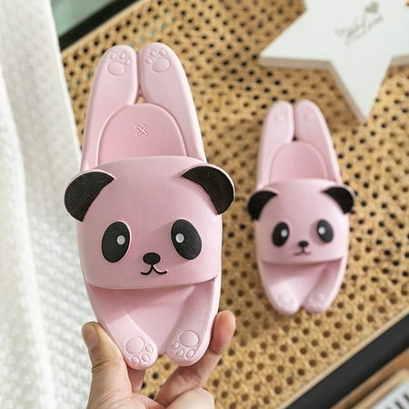 

CoCopeanut Parent child Bathroom Slipper for Women Cute Home Indoor PVC Female Spring Summer Kids Panda Bear Style Floor Sandals Men Flips