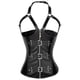 thumbnail image 3 of Hot Sexy Waist Trainer Corset Faux Leather Open Bust Steampunk Zipper Corsets And Bustiers Plus Size Underbust Corselet Body Sha, 3 of 5