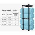 thumbnail image 2 of LZCKDPX Bathroom Towel Storage Rack, Towel Racks for Bathroom Wall Mounted 30 inch with Shelf Can Holds 6 Large Towels, Wall Towel Rack for Rolled Towels, Black,Black, 2 of 6