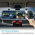 thumbnail image 2 of TopOne 1080P High-definition Car DVR Front Rear Dual Dash Cam 10-Inch Touch Screen Video Recorder Loop Recording G-Sensor, 2 of 8