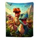 thumbnail image 2 of Cartoons Dinosaur Print Flannel Fleece Throw Blanket Soft Cozy Decorative Blanket For Home Bedroom Sofa, 2 of 6